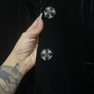 Black Velvet jacket with crystal like buttons